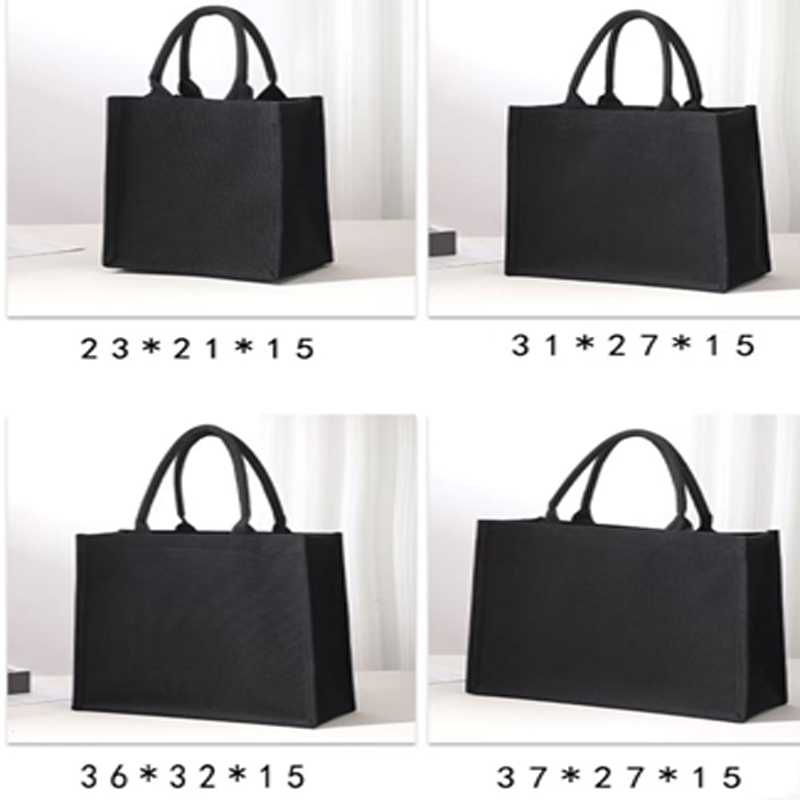 Black -covered canvas Bag Tot Bag Stereo Makeup Bag Shopping Bag Logo Customized