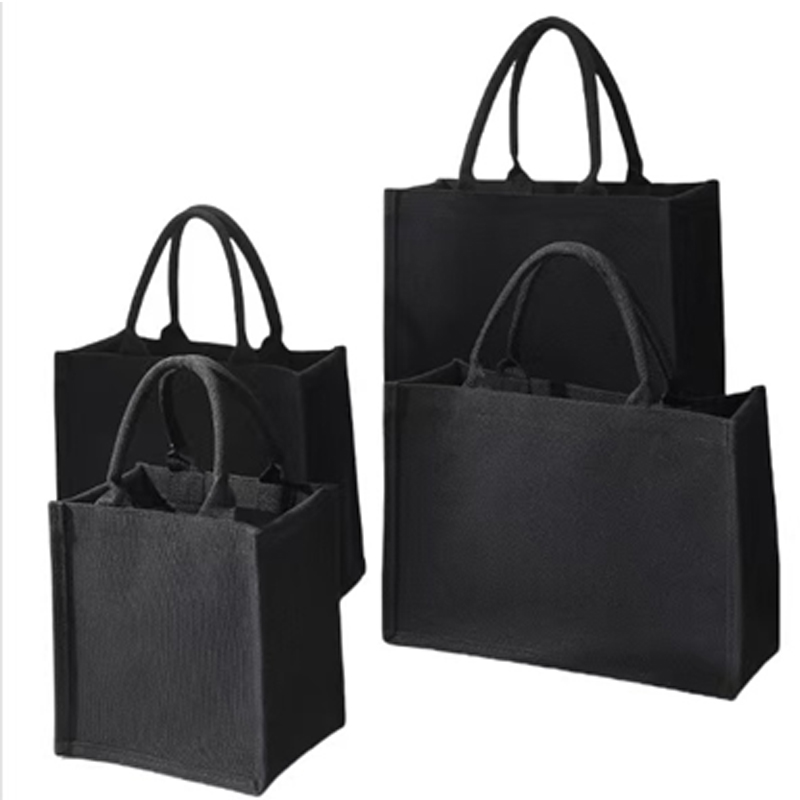 Black -covered canvas Bag Tot Bag Stereo Makeup Bag Shopping Bag Logo Customized