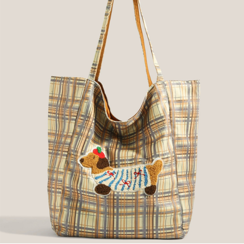 Sausage dog canvas bag